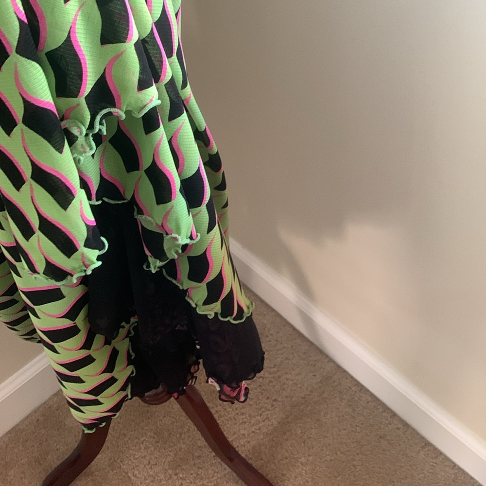 DVF Koren Reversible Dress in Bird Weave Green/Leopard Soirée - Picture 10 of 15